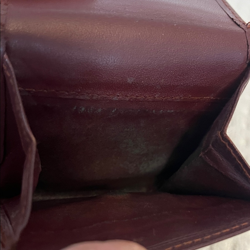 Cartier Dark Brown Leather Wallet with Gold Corners - Picture 7 of 9